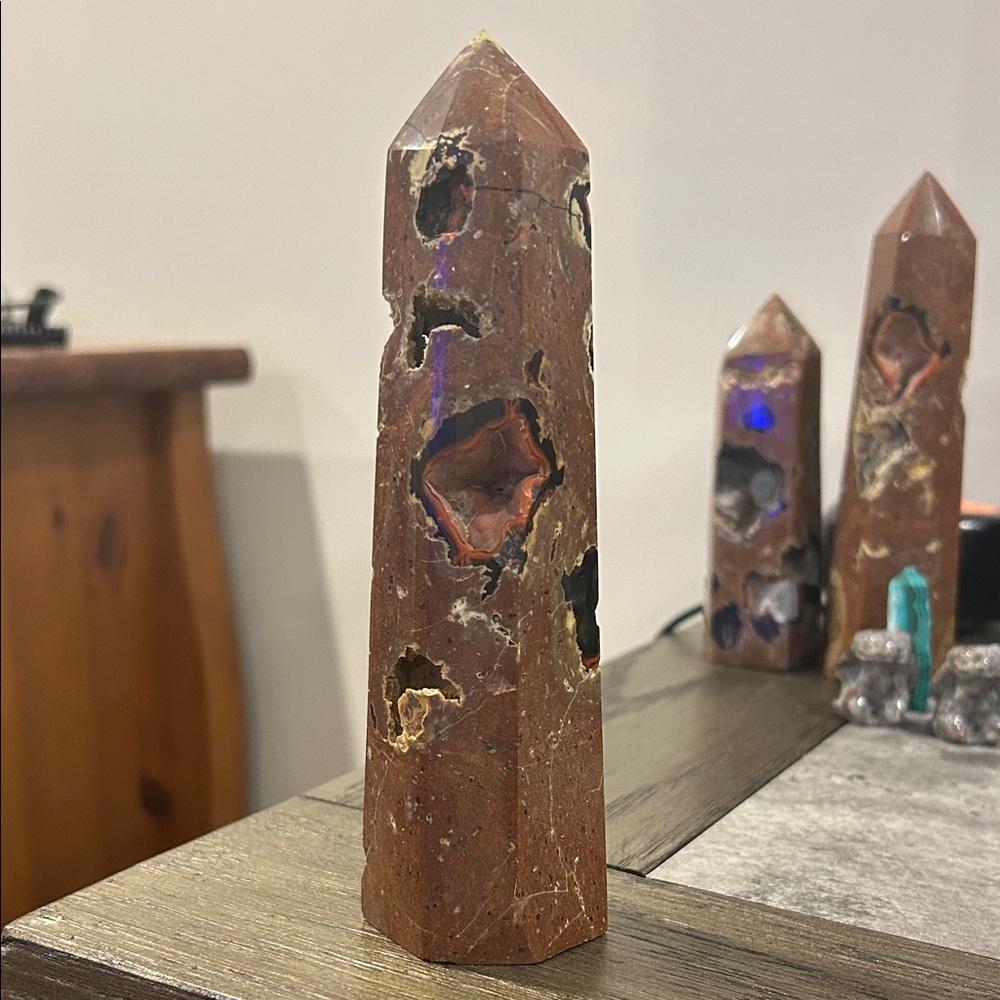 Volcanic Red Fox Botryoidal Agate Tower